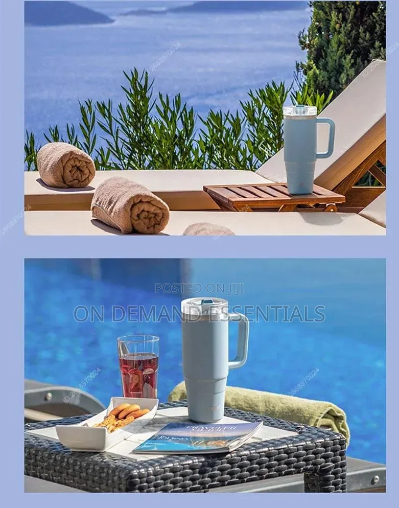 Insulated Travel Mug With Handle & Lid