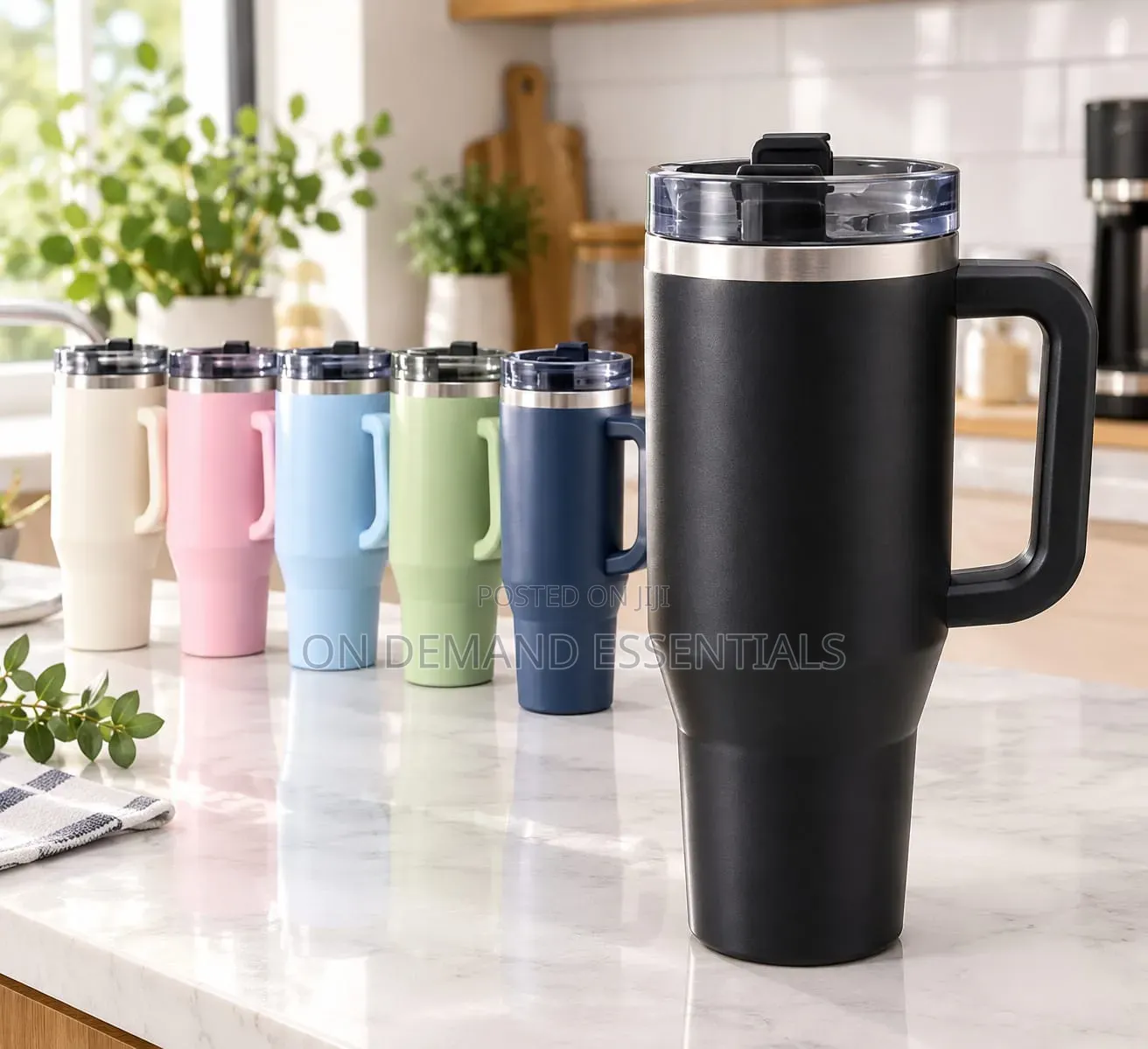 Insulated Travel Mug With Handle & Lid