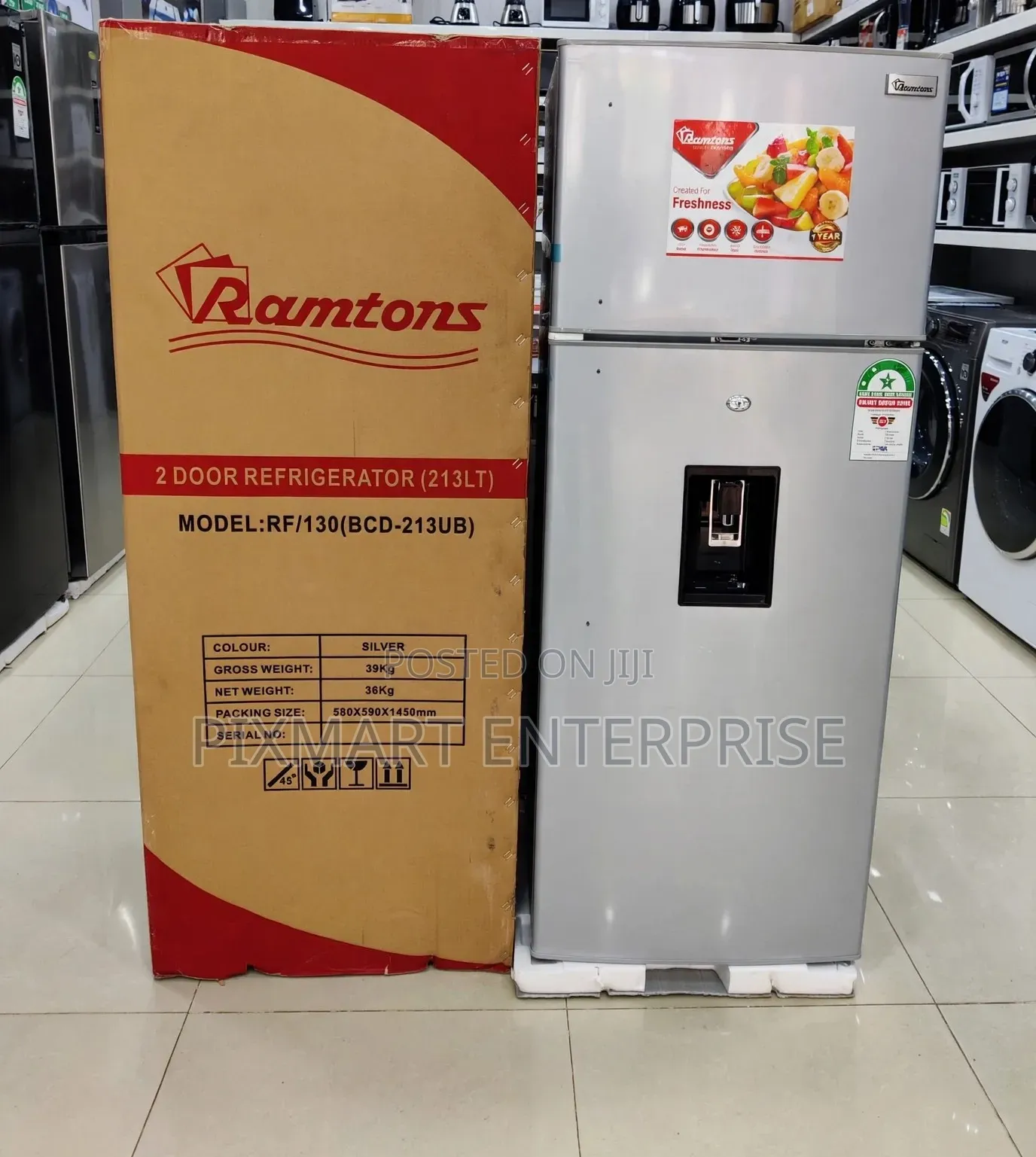 213 Litres Ramtons Fridge With Water Dispenser