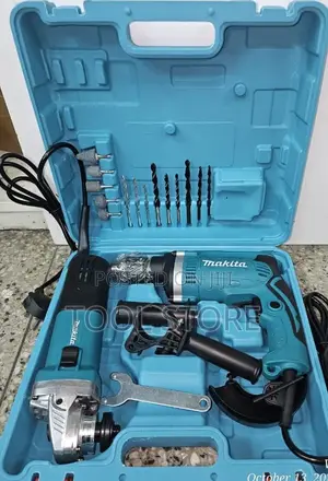Two-Piece Power Tool Set/Makita Drill and Angle Grinder Combo Kit