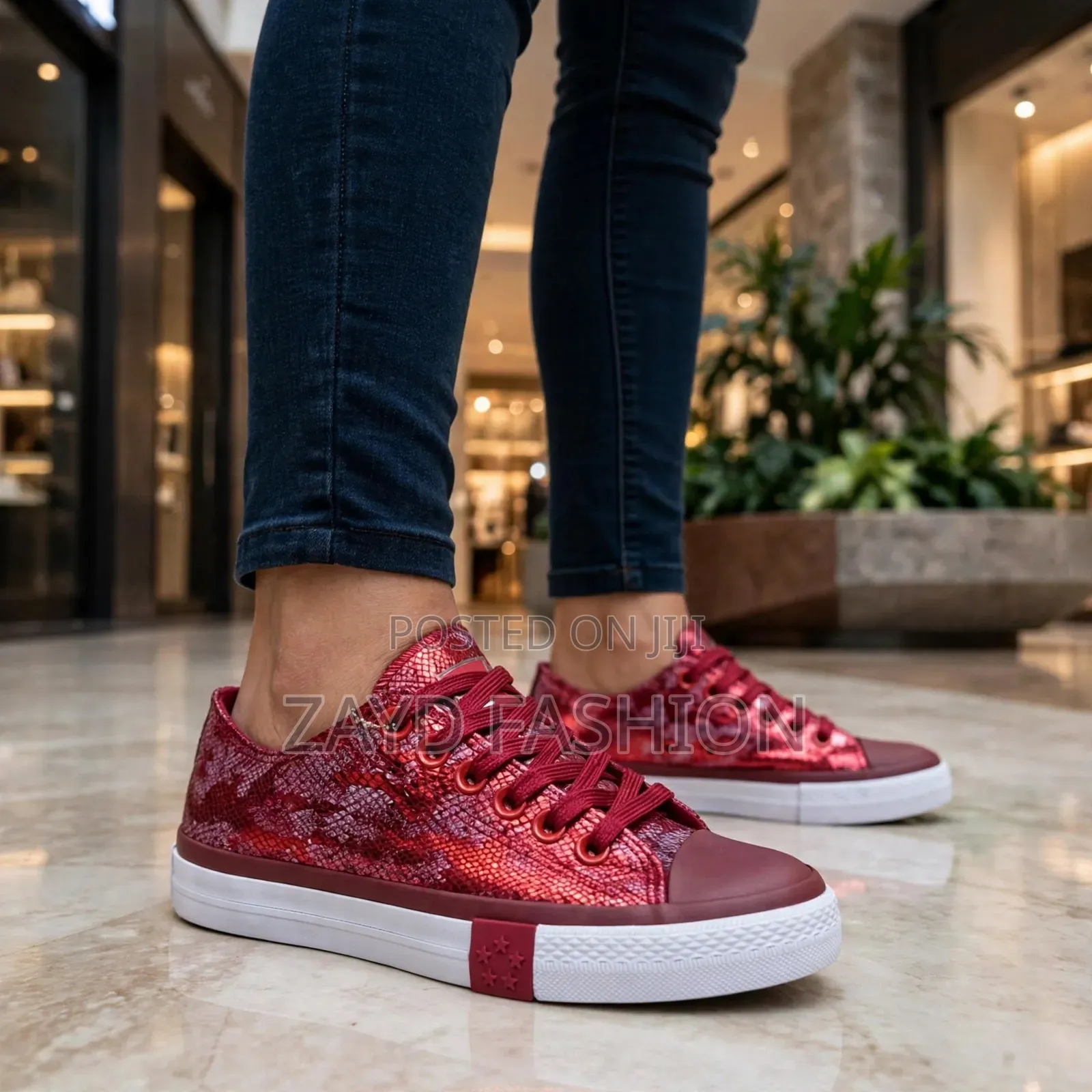Maroon Scale Converse Leather