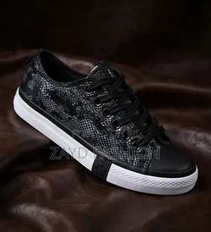 Black Scale Leather Converse