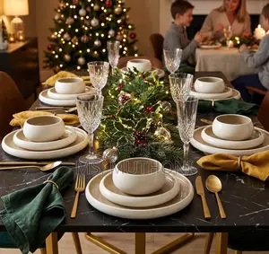 24 PCS Stylish Two Tone Dinner Set
