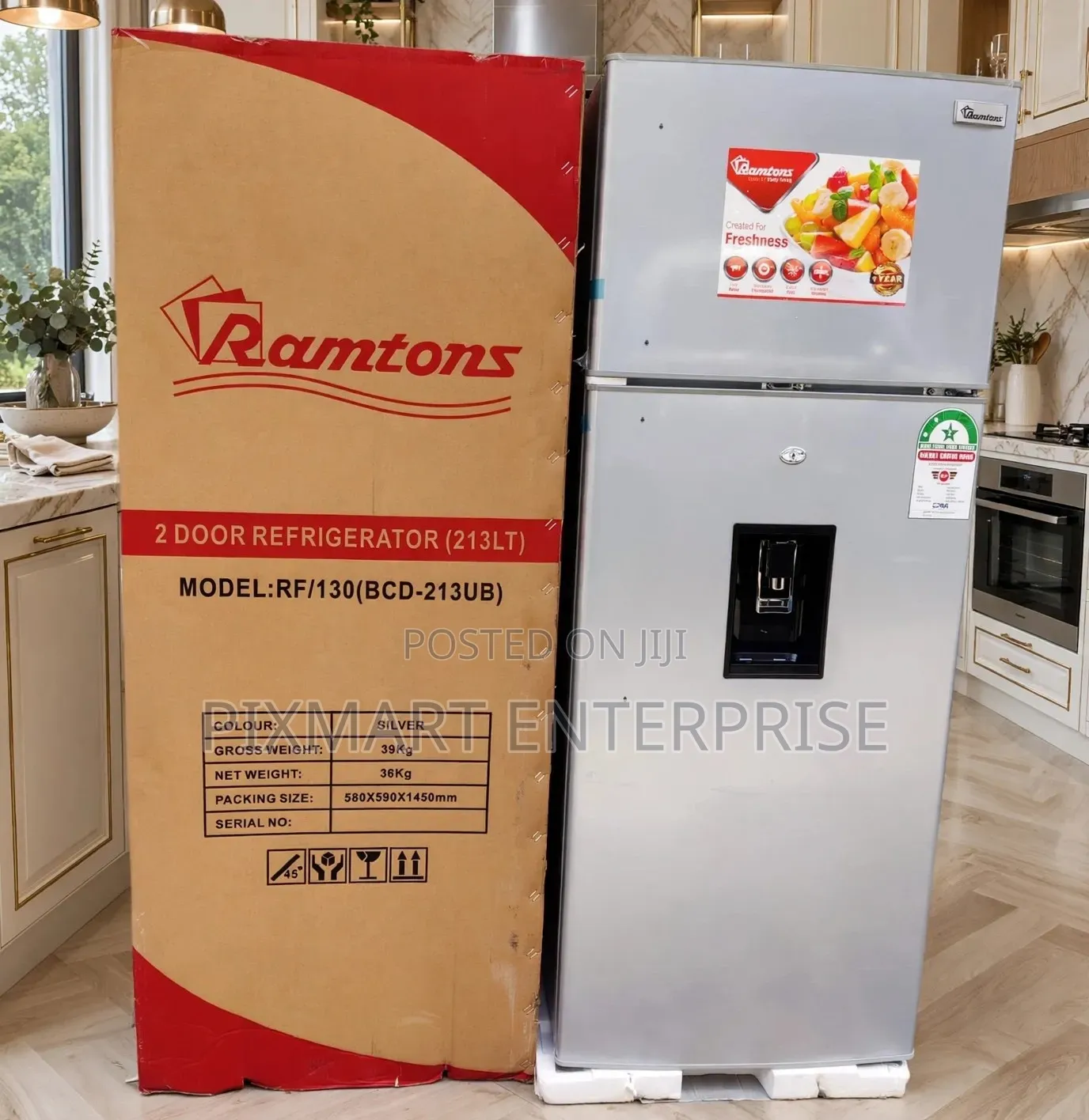 Ramtons 213L Refrigerator With Built in Water Dispenser