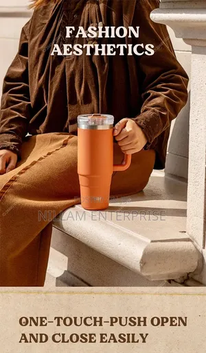 Insulated Travel Mug With Handle & Lid*