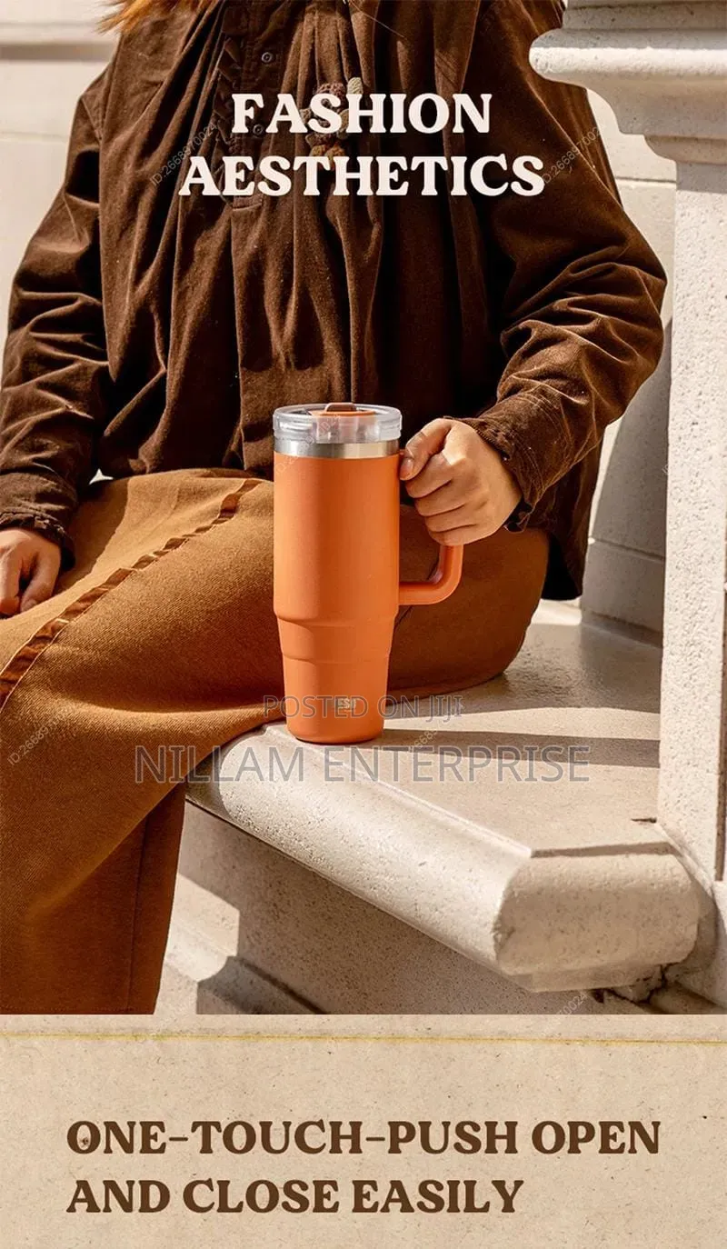 Insulated Travel Mug With Handle & Lid*