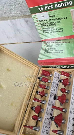 15Pcs Professional Router Bits 8mm