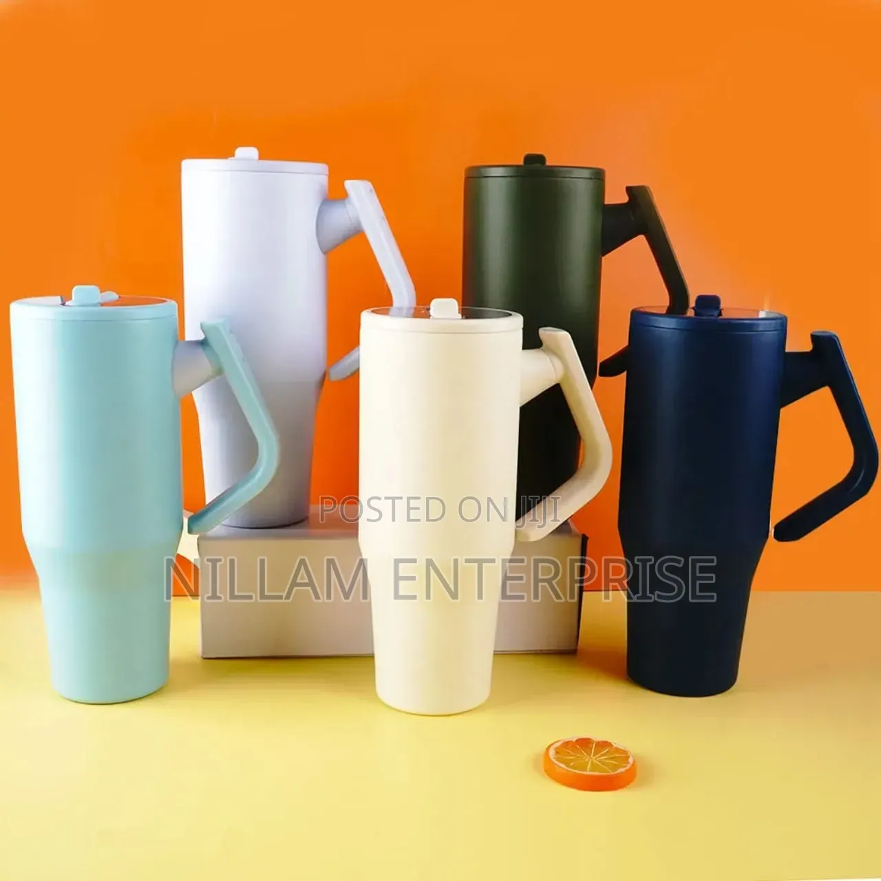 1.2l Insulated Tumbler Mug With Rotating Handle