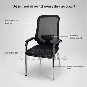 Ergonomic Mid Mesh-Back Guest Chair.