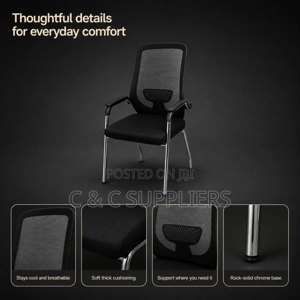 Ergonomic Mid Mesh-Back Guest Chair.