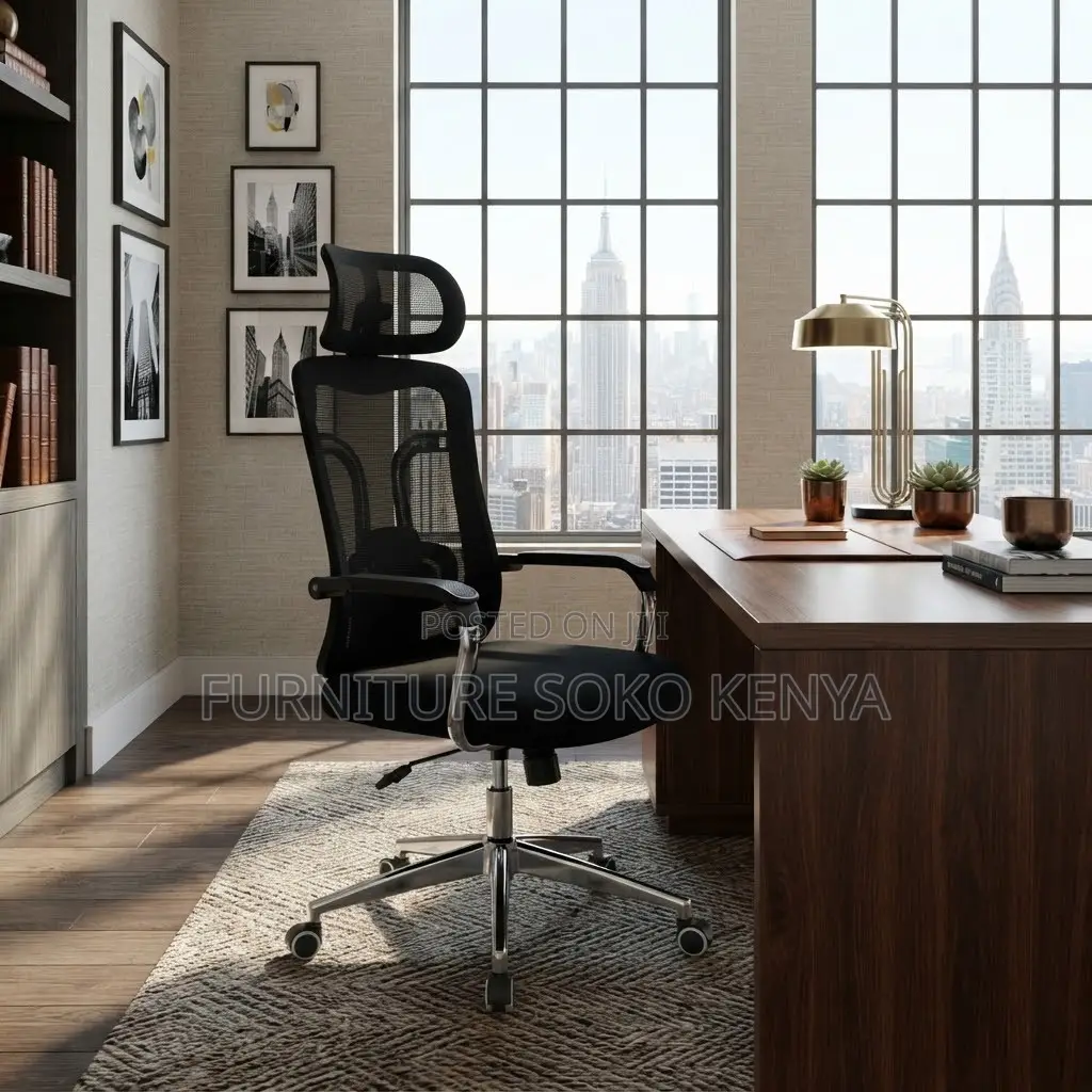 Office Chairs; Executive High Backrest Fabric Seat With Headrest