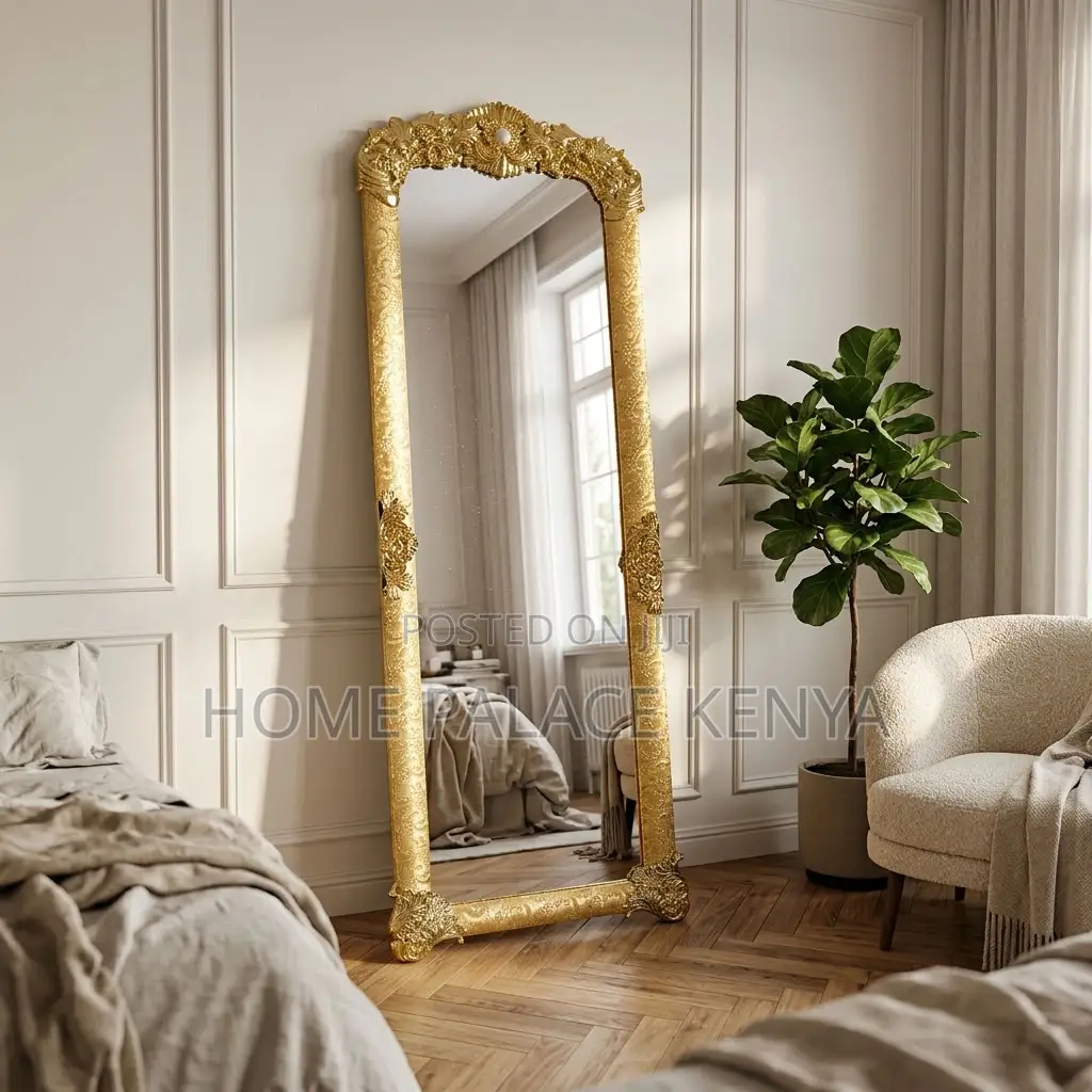 Bedroom Mirror; Gold Frame Bedroom Dressing Mirror