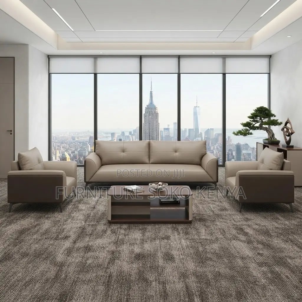 Executive Office Reception Sofa | Five Seaters Leather Sofa Sets