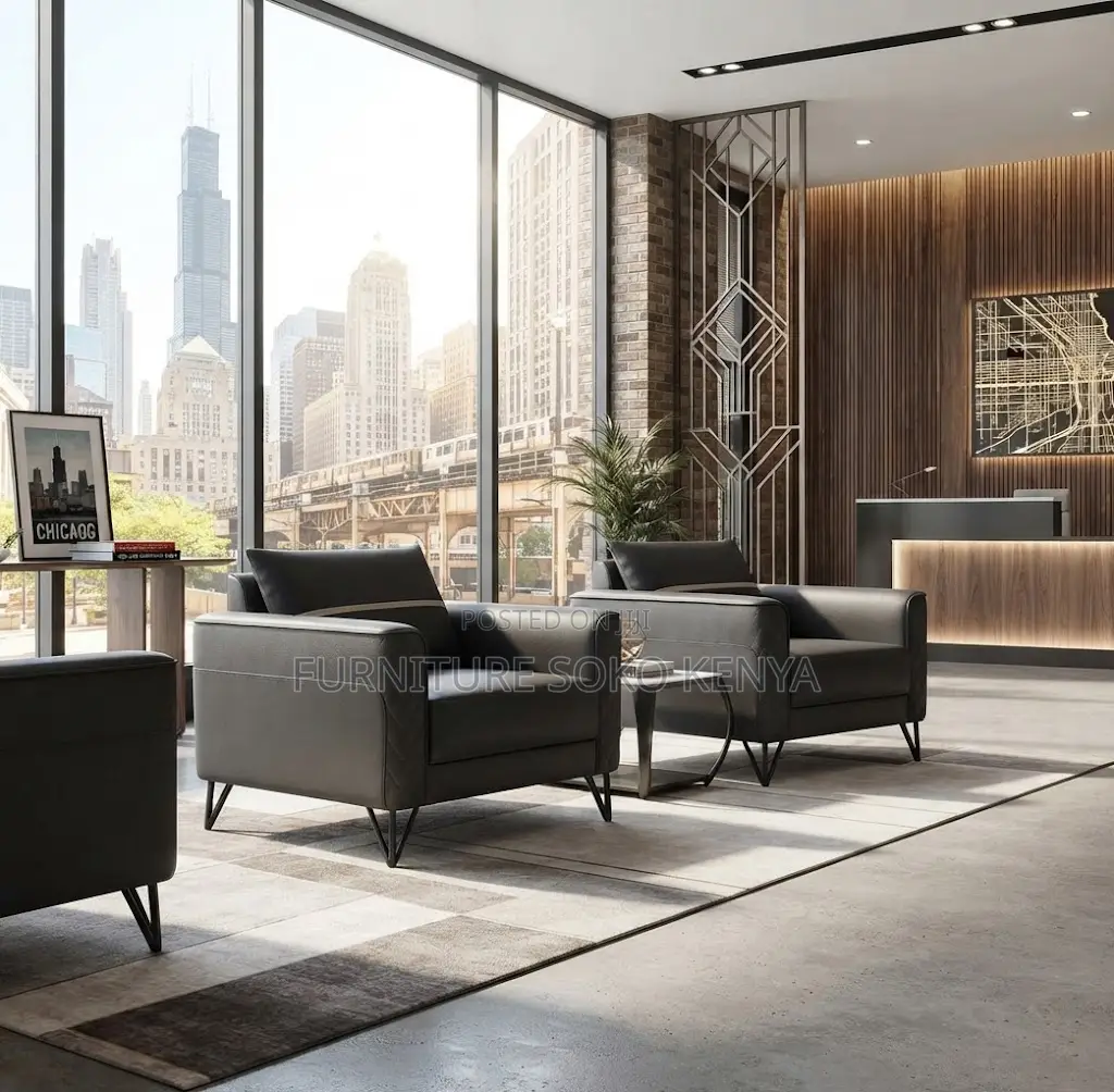 Executive Office Reception Sofa | Five Seaters Leather Sofa Sets