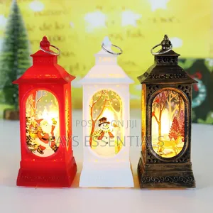 Santa Claus Snowman Lantern Light