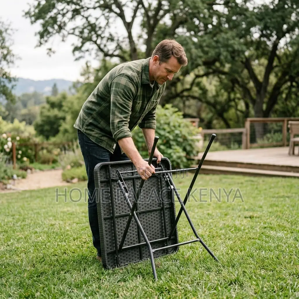 Outdoor Table; Foldable Outdoor Plastic Garden Table