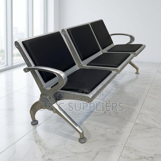 3-Seater Black Heavy Duty Bench - main view