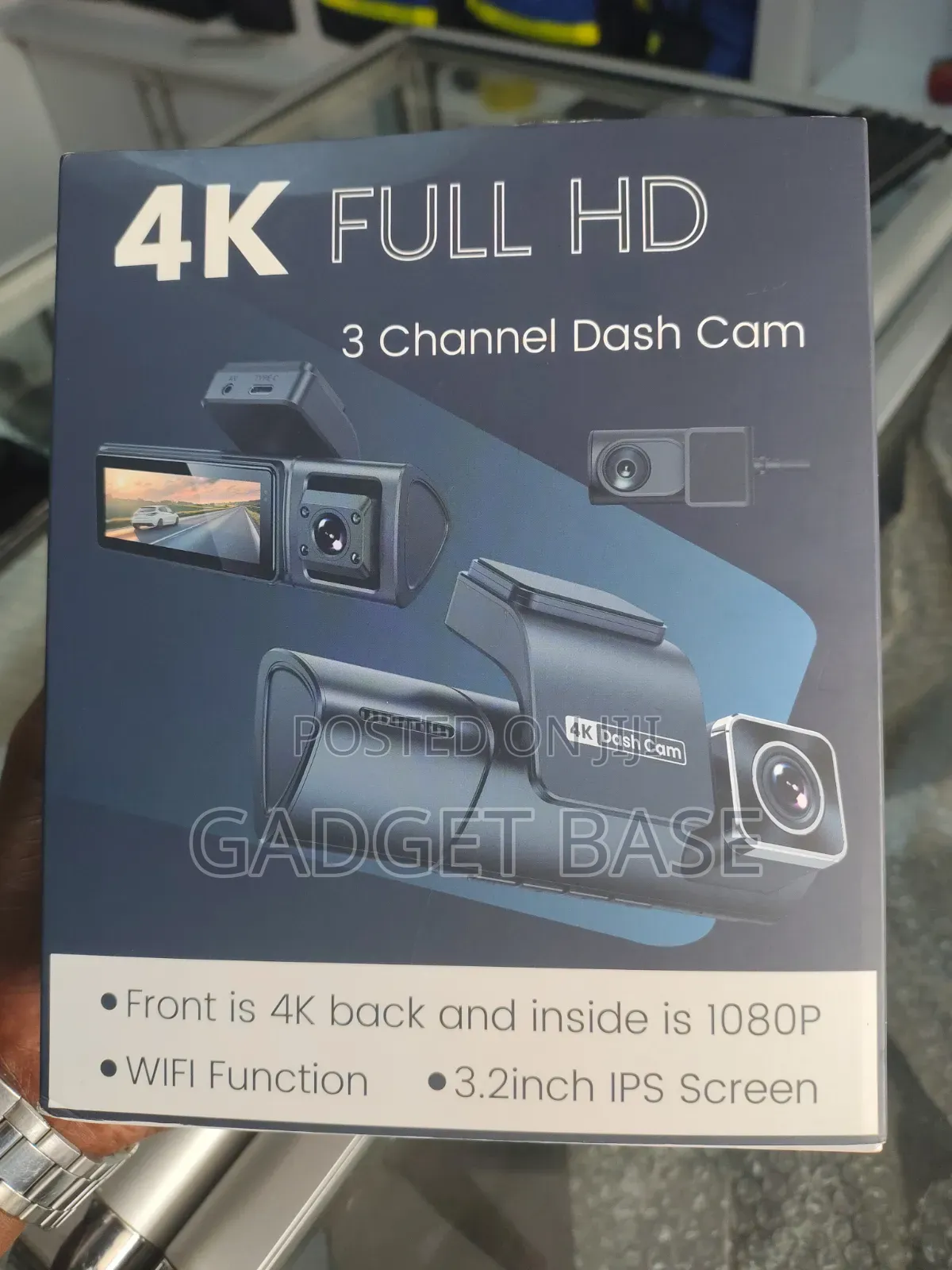 4K 3-Channel Dash Cam – Front, Rear & Interior Camera With WiFi