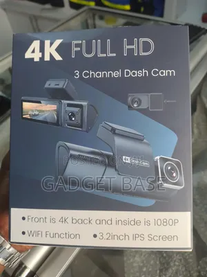 4K 3-Channel Dash Cam – Front, Rear & Interior Camera With WiFi