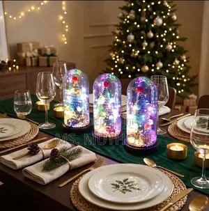 1 PC Light-Up Tabletop Christmas Tree Bell Jar
