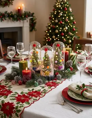 1 PC Light-Up Tabletop Christmas Tree Bell Jar