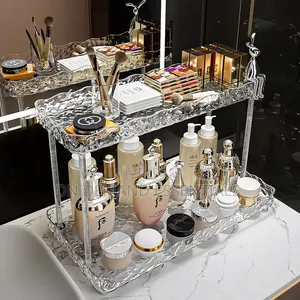 Two Tier Crystal-Like Makeup Organizer