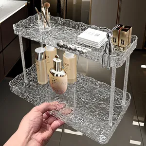 Two Tier Crystal-Like Makeup Organizer