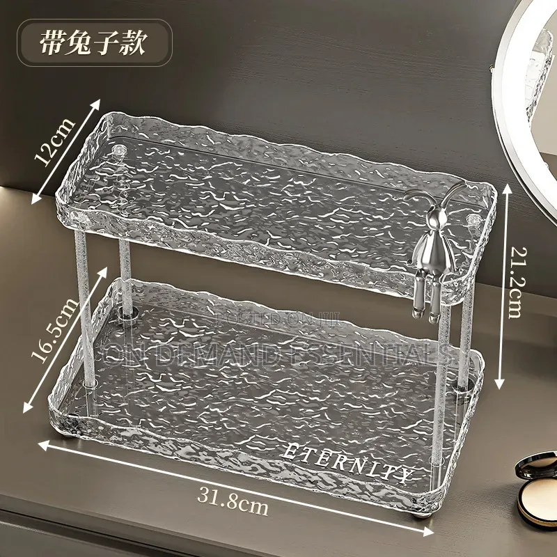 Two Tier Crystal-Like Makeup Organizer