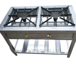Commercial High-Pressure 2-Burner Stainless Steel Gas Cooker