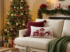 1 PC 50cm × 30 Cm White PREMIUM CHRISTMAS CUSHION COVER!