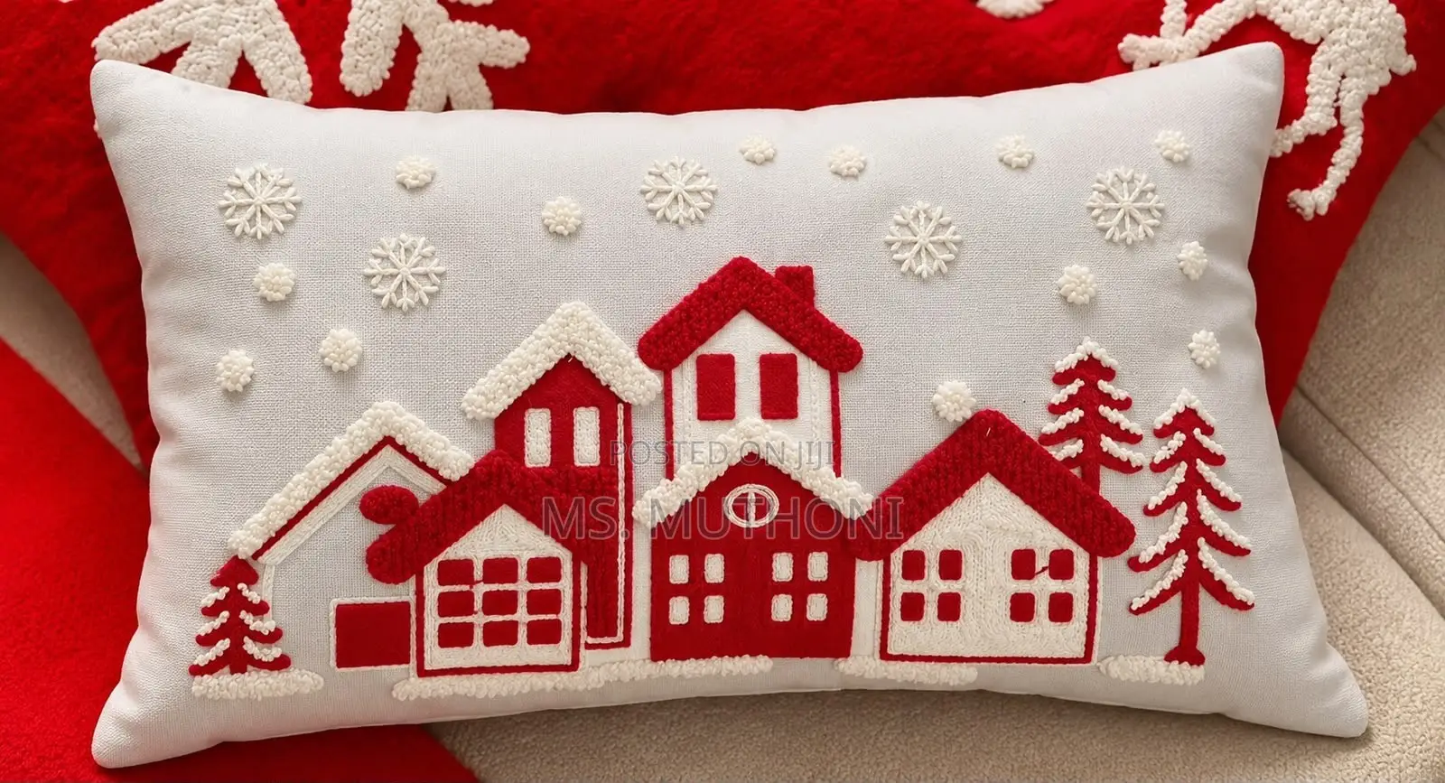 1 PC 50cm × 30 Cm White PREMIUM CHRISTMAS CUSHION COVER!