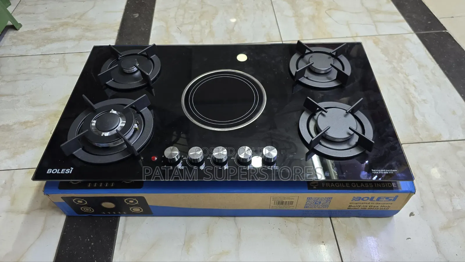Bolesi in Built Gas Hob 4 Gas + 1 Hot Plate