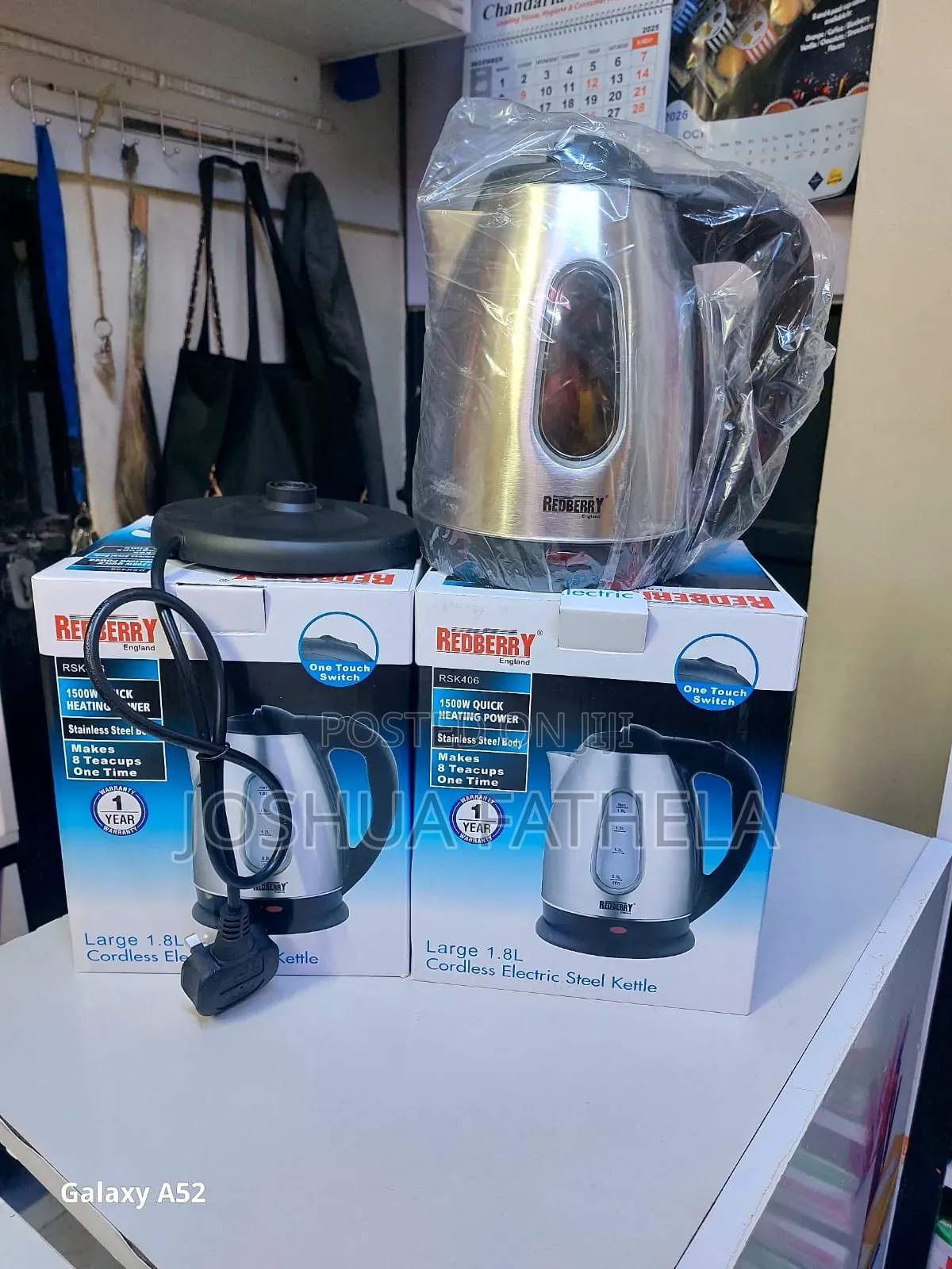 Redberry Large 1.8L Cordless Electric Steel Kettle