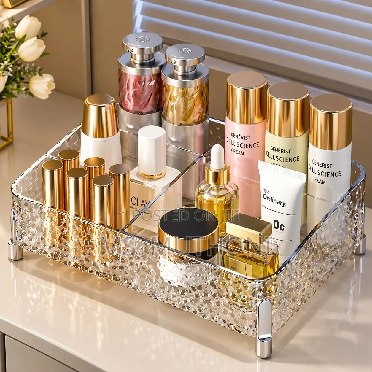 5-Compartment Water Ripple Cosmetic Storage Box Kes 650
