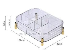 5-Compartment Water Ripple Cosmetic Storage Box