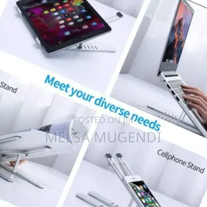 Adjustable Metallic Laptop Stand – Foldable and Portable