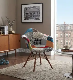 Home Dining Chair | Patched Multicolored High Dining Chair