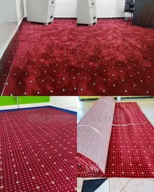 Executive Wall to Wall Office Carpets in Burgundy-Maroon Patterned