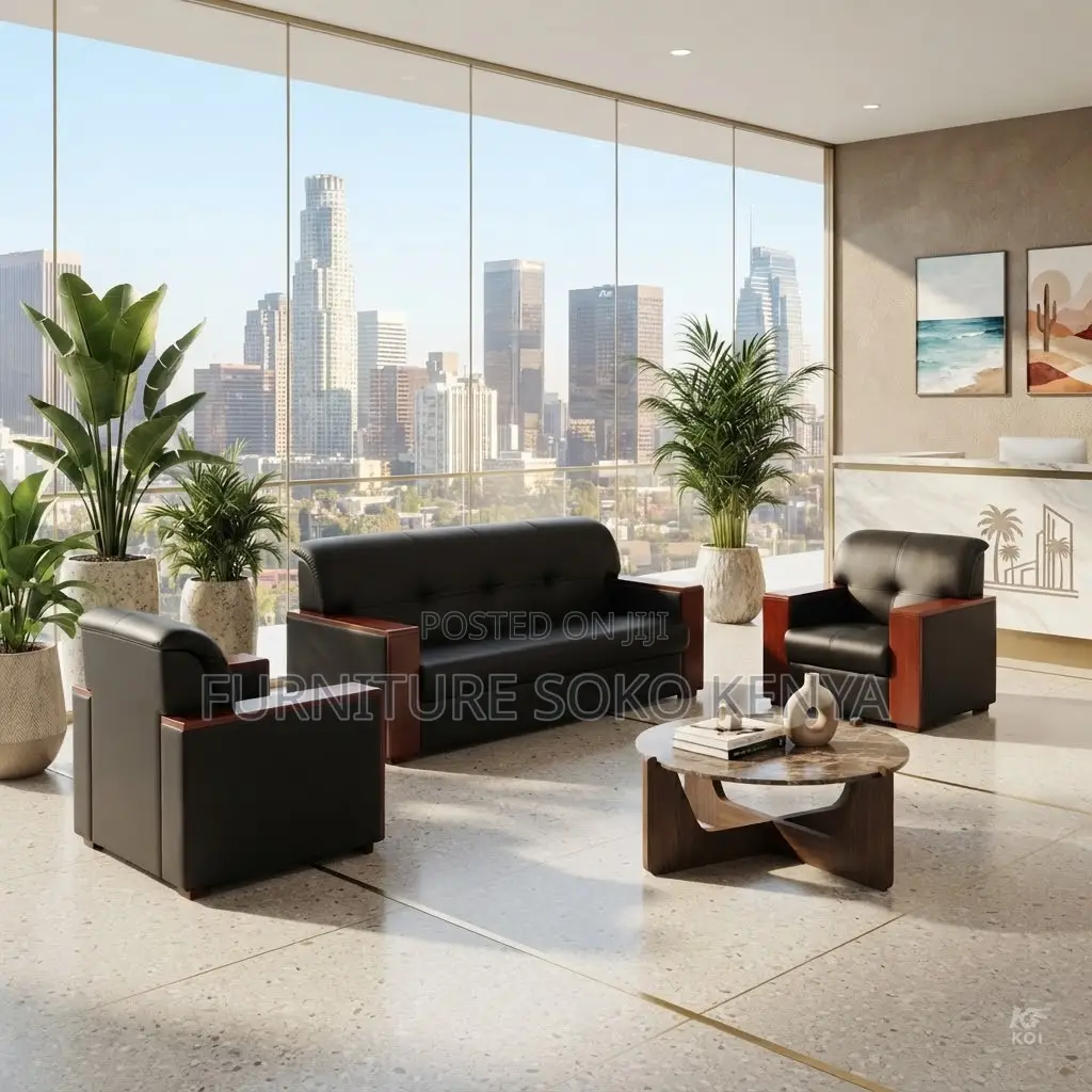 High Executive Sofa Set | Five Seaters Leather Lobby Sofa Set