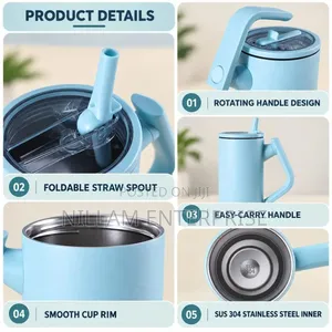1.2l Insulated Tumbler Mug With Rotating Handle