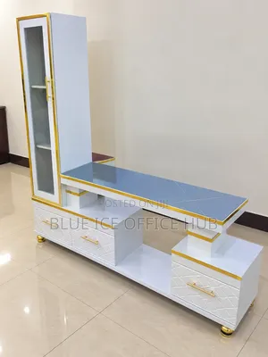 White and Gold TV Stand
