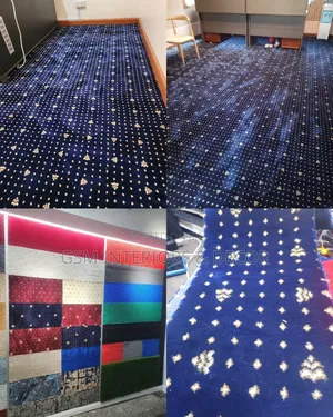 Executive Office Carpets Blue With Arrowhead Patterns