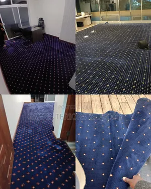Executive Office Carpets Blue With Arrowhead Patterns