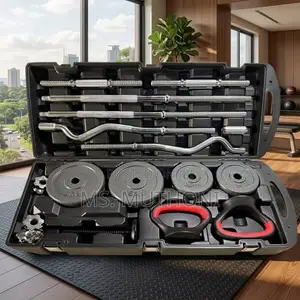 58KG Anti-Rust Chrome Weight Plates Set With Carry Case