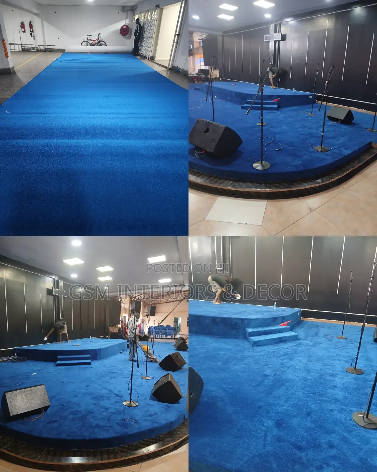 Dark Blue Church Carpets for Altar Renovation/Upgrade