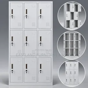 9-Door Steel Office Locker Cabinet – Secure Storage for Office, School
