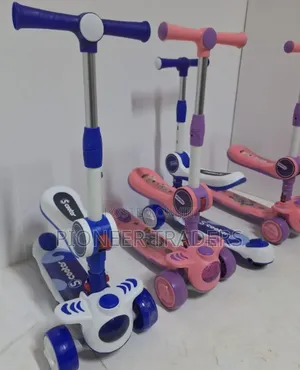Adjustable Kids Scooter With Seat Light Up Wheels Music Foldable