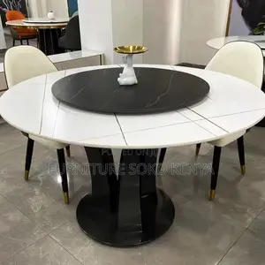 Home Hotel Dining Set | Six Seaters Round Marble Elegant Dining Set