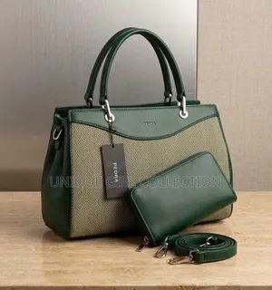 Luxury PEDRA 2-Piece Chevron Handbag & Zip Wallet Set