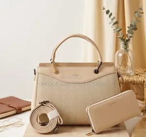 Luxury PEDRA 2-Piece Chevron Handbag & Zip Wallet Set